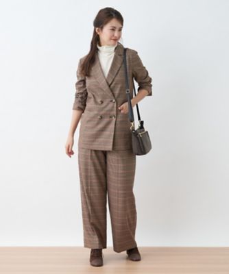 チェックのワイドパンツ【セットアップ対応商品】