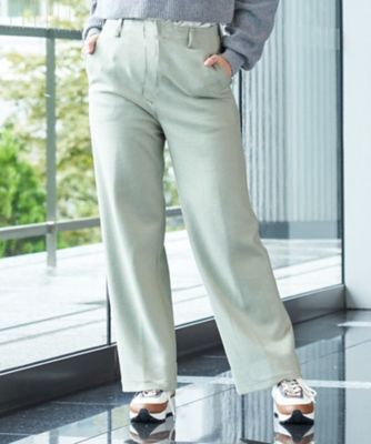 CARA O CRUZ (Women)/キャラ・オ・クルス ウエスト伸縮 ワイドパンツ【セットアップ対応商品】
