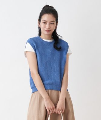 ＜CARA O CRUZ (Women)＞クルーネックニットベスト