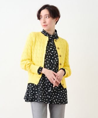 ＜CARA O CRUZ (Women)＞洗える　ケーブルカーディガン