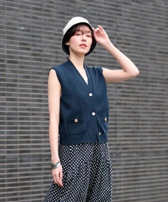 ＜CARA O CRUZ (Women)＞Ｖネックニットベスト