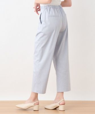 後ろウエストゴム　クロップドパンツ