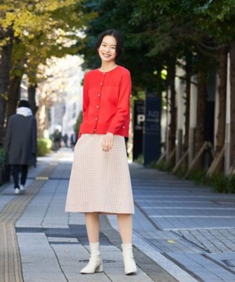 洗える　サイドヘムボタンカーディガン