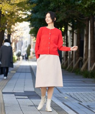 洗える　サイドヘムボタンカーディガン