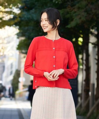 ＜CARA O CRUZ (Women)＞洗える　サイドヘムボタンカーディガン