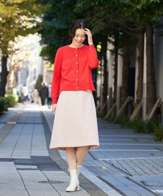洗える　サイドヘムボタンカーディガン