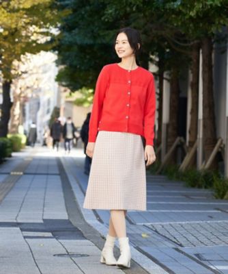 洗える　サイドヘムボタンカーディガン