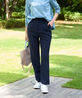 【きれいめ】洗える　ウエスト伸縮のびのびセンタープレスパンツ