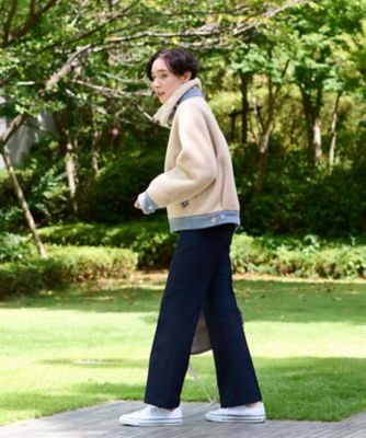 【きれいめ】洗える　ウエスト伸縮のびのびセンタープレスパンツ
