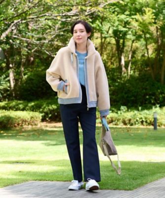 【きれいめ】洗える　ウエスト伸縮のびのびセンタープレスパンツ