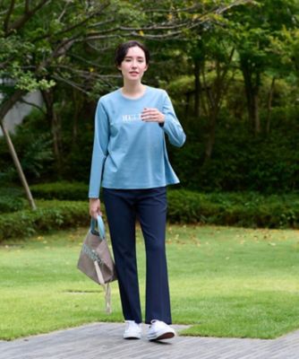 【きれいめ】洗える　ウエスト伸縮のびのびセンタープレスパンツ
