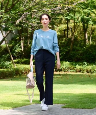 【きれいめ】洗える　ウエスト伸縮のびのびセンタープレスパンツ