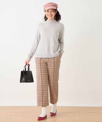 【お出かけ服】後ろウエストゴム　のびのびチェックのクロップドパンツ【ＭＩＲＯＧＬＩＯ　ＬＡＮＡ】