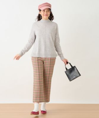 【お出かけ服】後ろウエストゴム　のびのびチェックのクロップドパンツ【ＭＩＲＯＧＬＩＯ　ＬＡＮＡ】