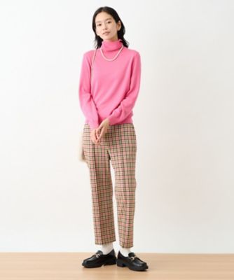 【お出かけ服】後ろウエストゴム　のびのびチェックのクロップドパンツ【ＭＩＲＯＧＬＩＯ　ＬＡＮＡ】