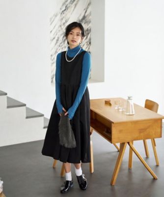 【セレモニー】洗える　ハイウエスト切替ワンピース