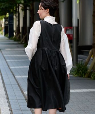 【セレモニー】洗える　ハイウエスト切替ワンピース