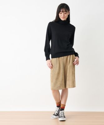 洗える　後ろウエストゴム　のびのびコーデュロイのハーフパンツ