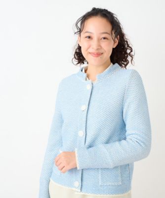 ツイードライクなニットジャケット【お呼ばれ服】