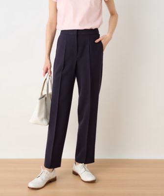 洗える　ウエスト伸縮のびのびテーパードパンツ