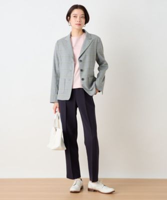 洗える　ウエスト伸縮のびのびテーパードパンツ