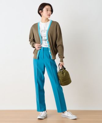 洗える　ウエスト伸縮のびのびテーパードパンツ