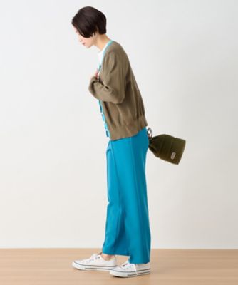 洗える　ウエスト伸縮のびのびテーパードパンツ