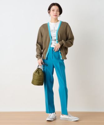 洗える　ウエスト伸縮のびのびテーパードパンツ