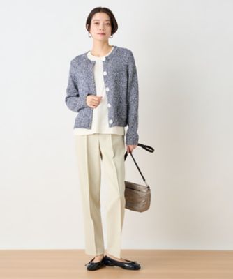 洗える　ウエスト伸縮のびのびテーパードパンツ