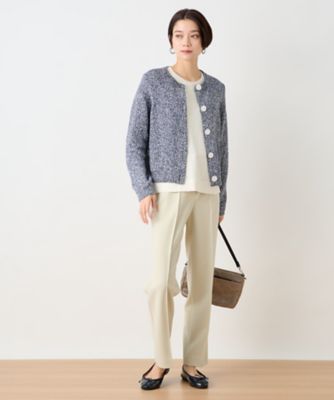 洗える　ウエスト伸縮のびのびテーパードパンツ