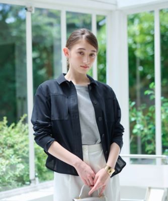 洗える　異素材ＭＩＸシアーシャツ