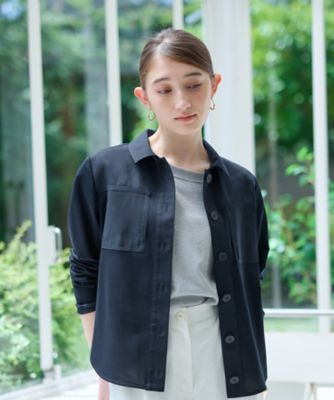 ＜CARA O CRUZ (Women)＞洗える　異素材ＭＩＸシアーシャツ