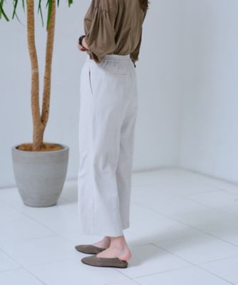 洗える　ウエストゴムワイドパンツ