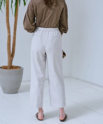 洗える　ウエストゴムワイドパンツ