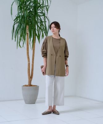 洗える　ウエストゴムワイドパンツ