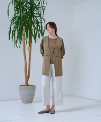洗える　ウエストゴムワイドパンツ