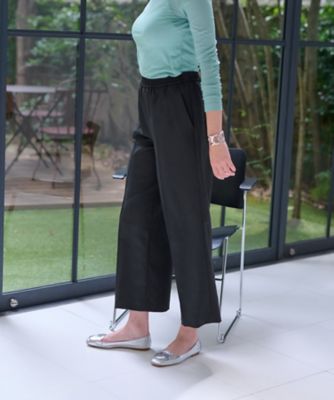 洗える　ウエストゴムワイドパンツ