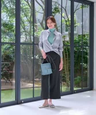 洗える　ウエストゴムワイドパンツ