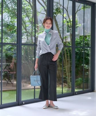 洗える　ウエストゴムワイドパンツ