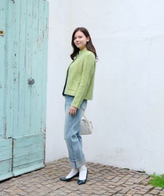 ルーズストレートののびのびダブルヘムデニム