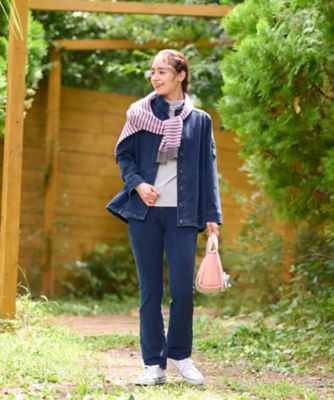 洗える　パッチワーク刺繍のデニムジャージ　ジャケット【セットアップ】