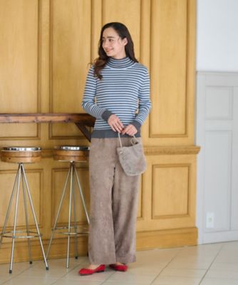 洗える　ウエスト伸縮コーデュロイパンツ【セットアップ】