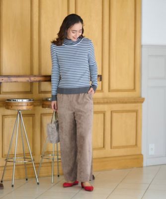 洗える　ウエスト伸縮コーデュロイパンツ【セットアップ】