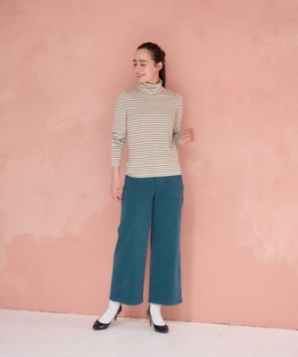 洗える タートルネックボーダーカットソー | CARA O CRUZ (Women