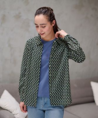 ＜CARA O CRUZ (Women)＞洗える幾何学柄メッシュシャツ【ＣｏＣ　ｂｙ　ＣＡＲＡ　Ｏ　ＣＲＵＺ】