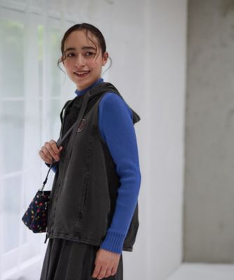 ＜CARA O CRUZ (Women)＞洗える　パッチワーク刺繍のジャージベスト【セットアップ】