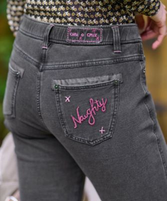 洗える　パッチワーク刺繍のジャージパンツ【セットアップ】