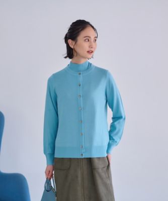 ZEGNA 青緑 ボタン付きカーディガン 質感のいい】カーディガン【ZEGNA BARUFFA