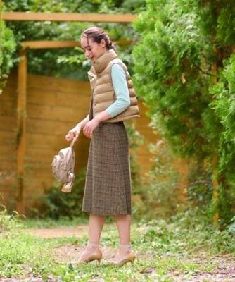 ツイードチェックのジャージスカート【PONTE TORTO