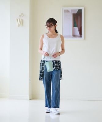 洗える　ラインストーン付きタンクトップ